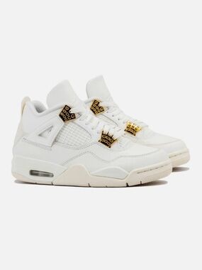 Nike Air Jordan 4 White with Gold Accents